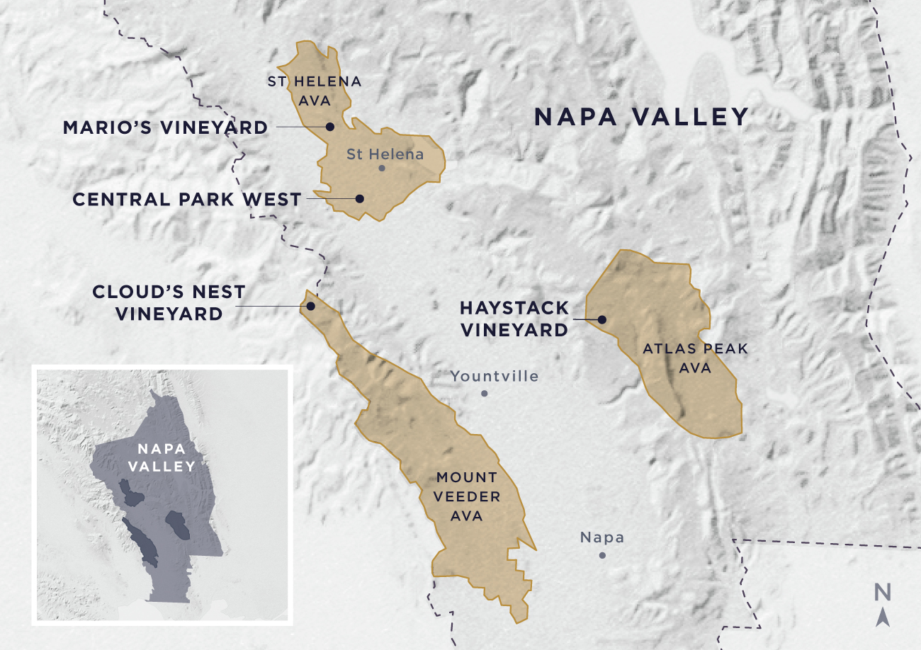 Quattro Theory Wines Vineyard Source AVA Map Cabernet Sauvignon